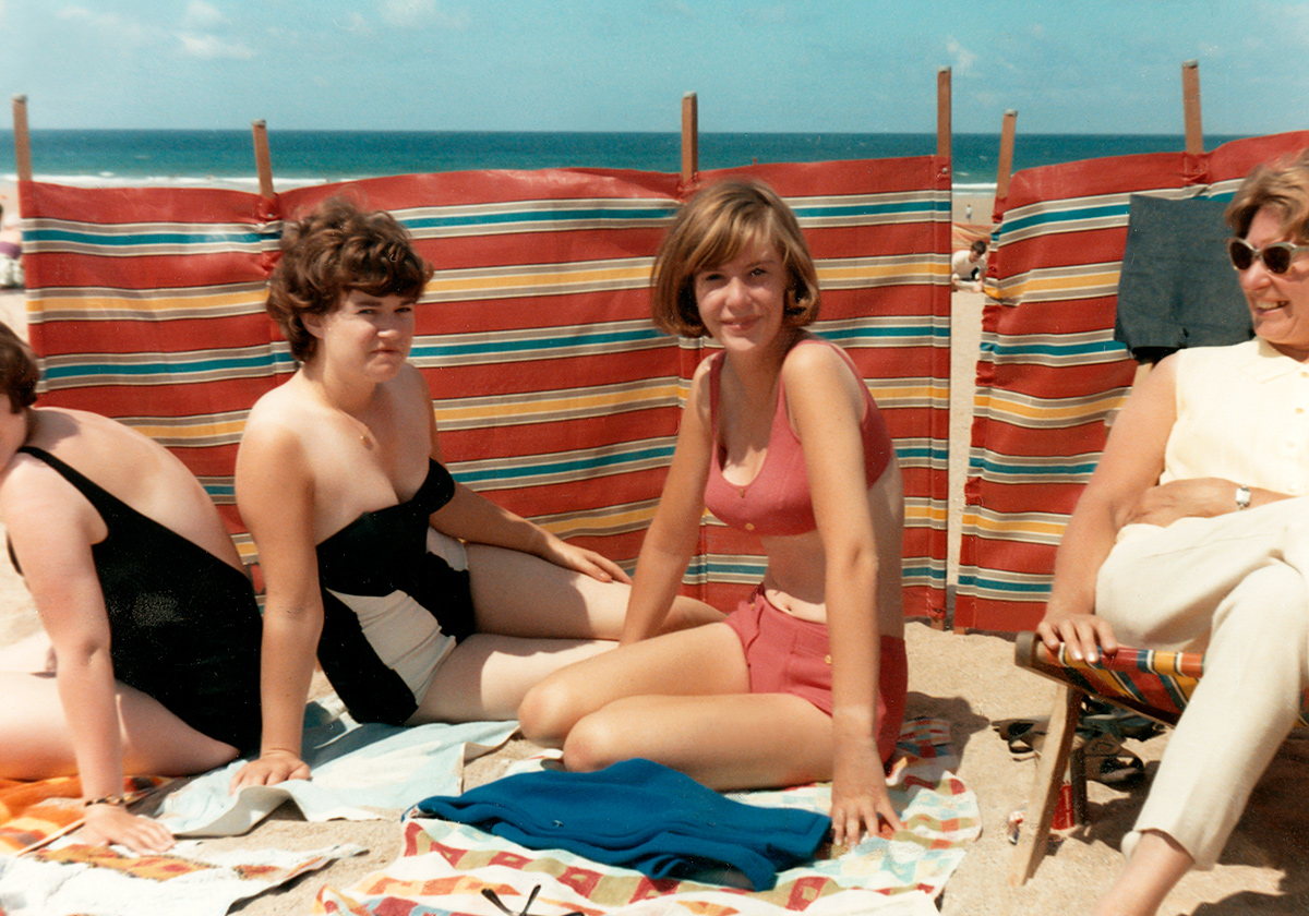 Sandra with friends and Alice, her mother, Newquay mid-1960s